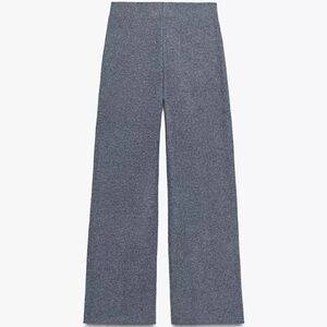 Zara Wide-Leg Knit Pants in Heather Gray